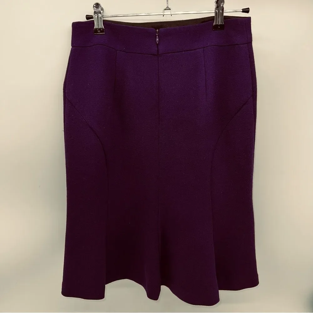 Nanette Lepore Purple A-Line Skirt w/Black Zippered Pocket Accent on Left Hip-0